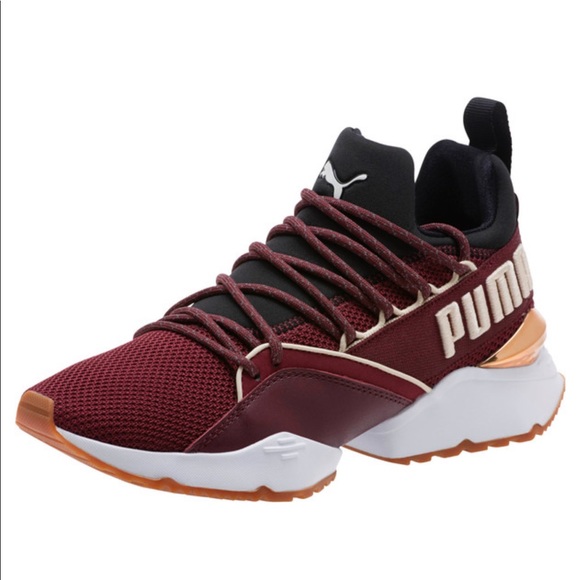 Womens Maroon Puma Athletic Sneakers Size 6.5 - Picture 2 of 8